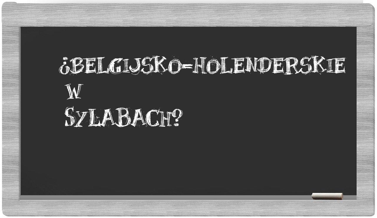 belgijsko-holenderskie in syllables