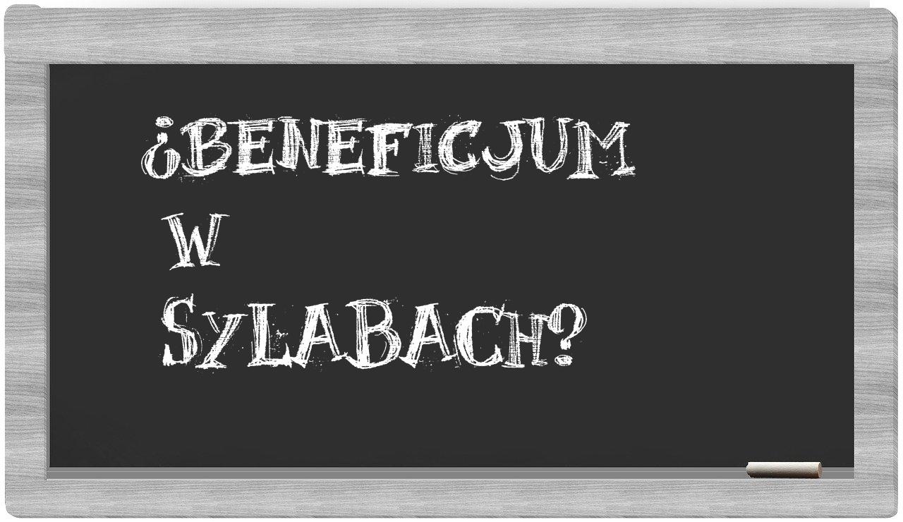 beneficjum in syllables