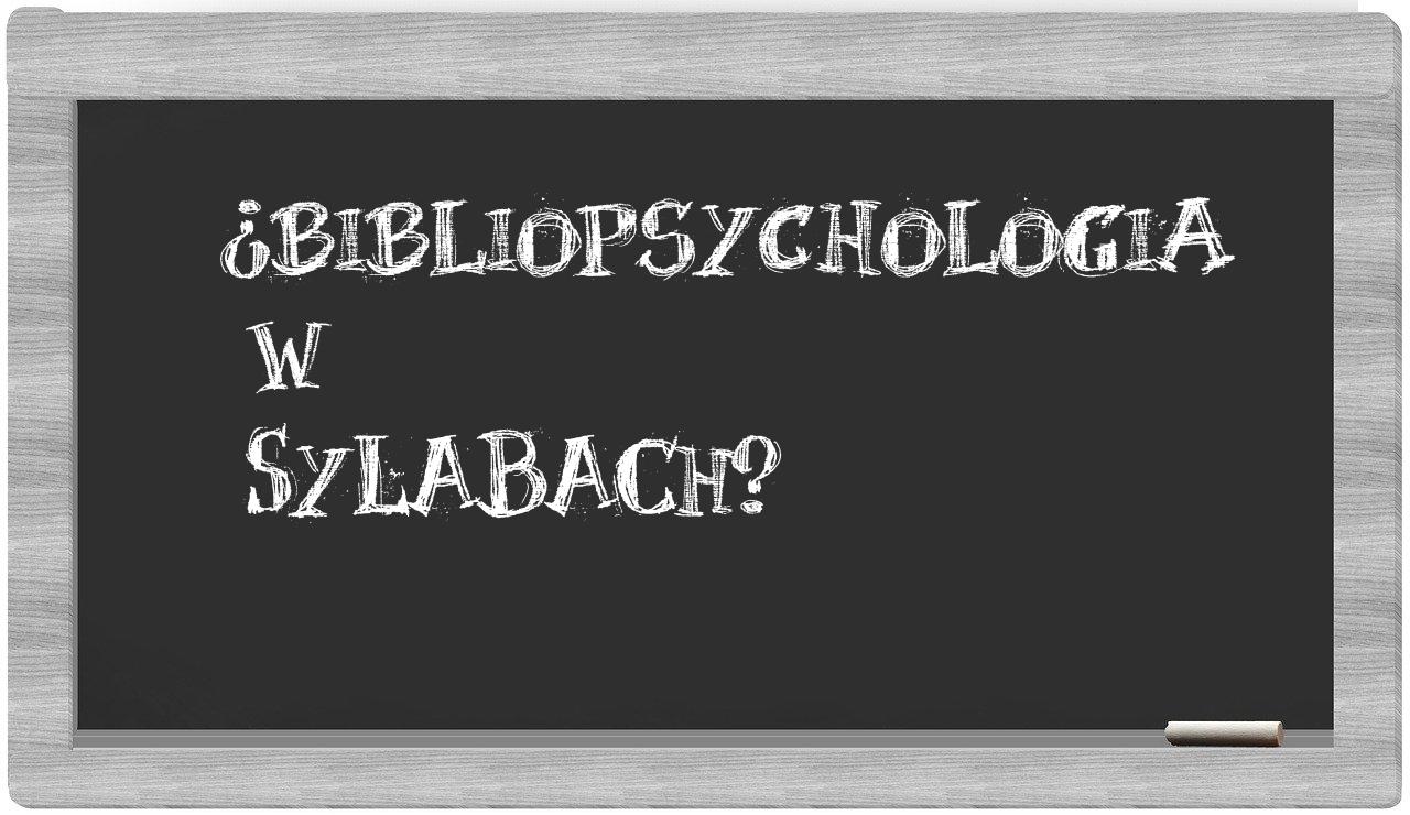 bibliopsychologia in syllables