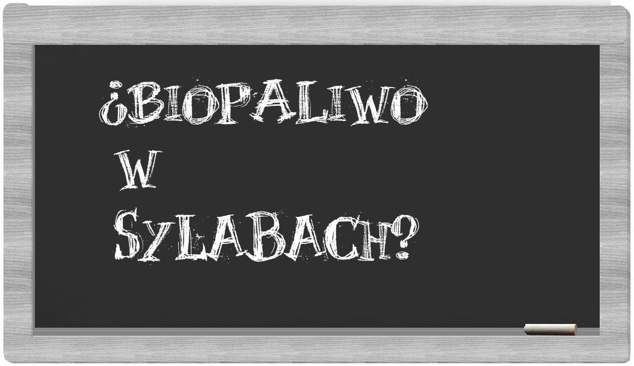 ¿biopaliwo en sílabas?