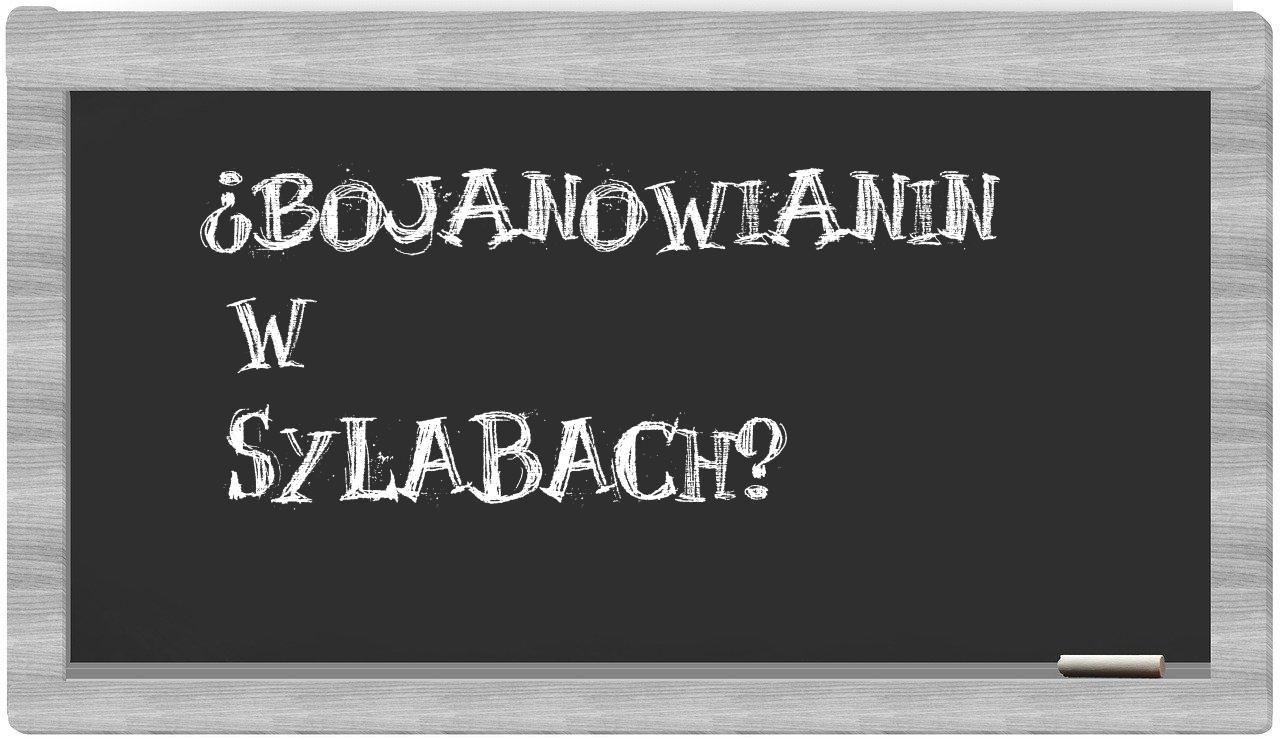 ¿bojanowianin en sílabas?