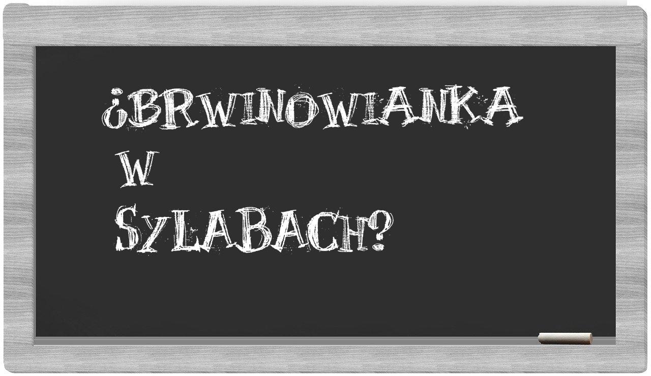 ¿brwinowianka en sílabas?