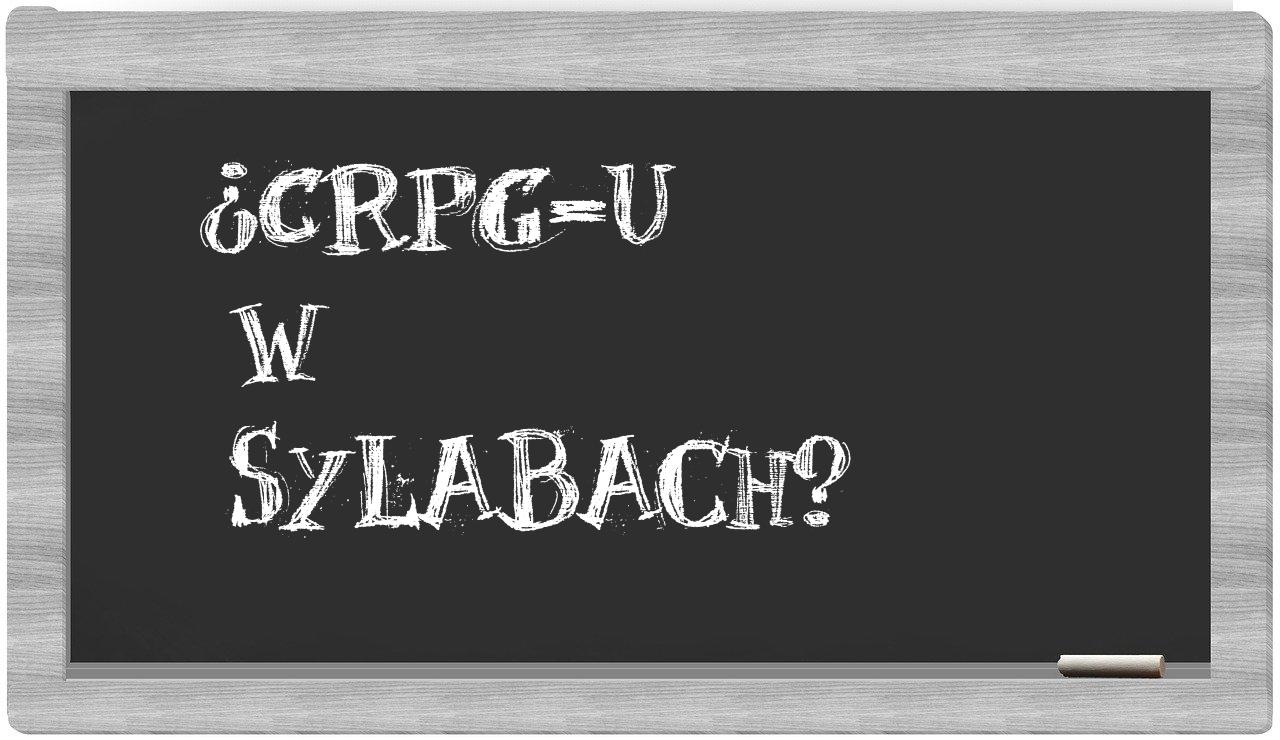¿cRPG-u en sílabas?