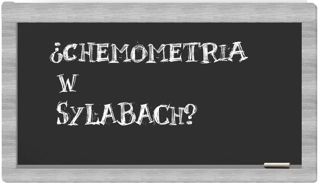 ¿chemometria en sílabas?