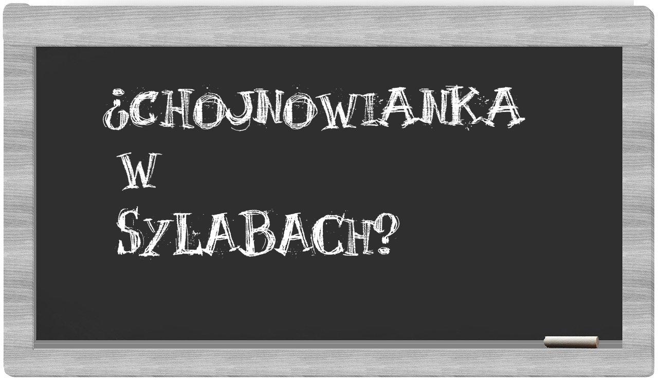 ¿chojnowianka en sílabas?