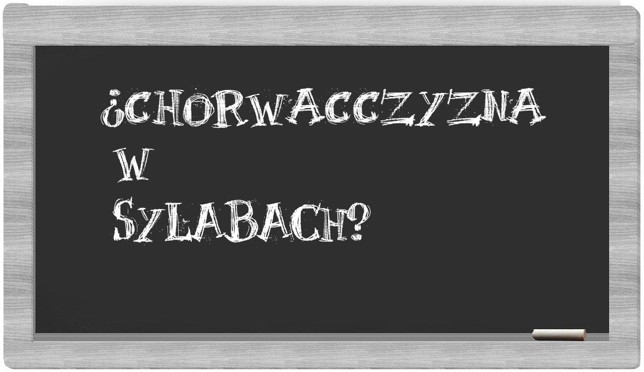 ¿chorwacczyzna en sílabas?