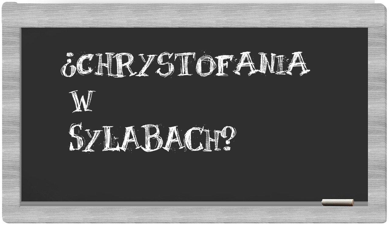 chrystofania in syllables