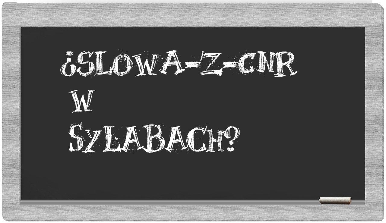 ¿slowa-z-CNR en sílabas?